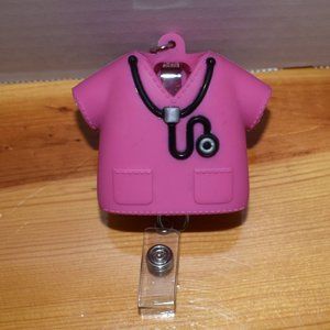 Pre-Owned Pink medical Scrub Field Hand Sanitizer Case Pocket Holder W/ Clip